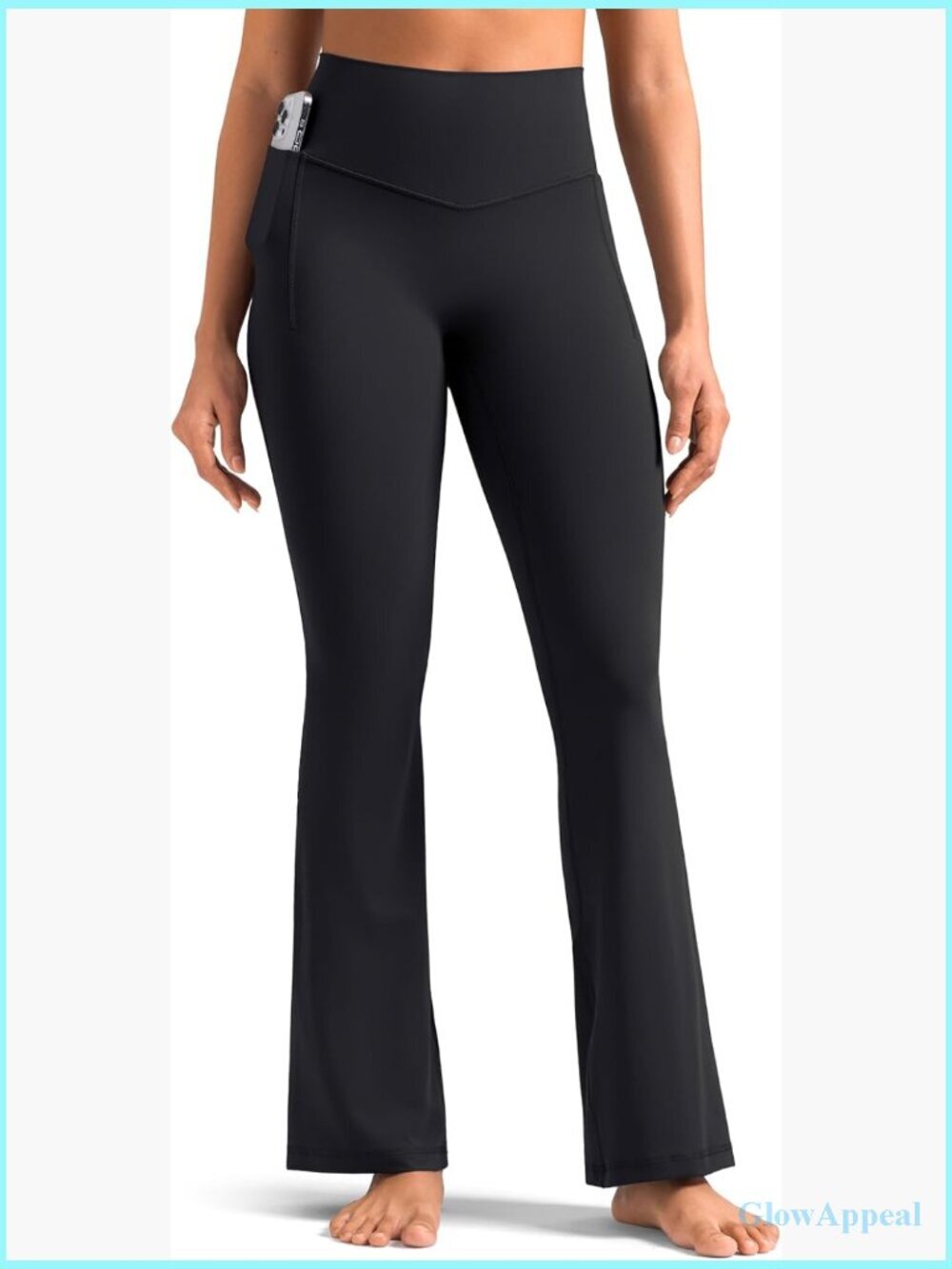High Waist No Front Seam Flare Leggings with Pockets